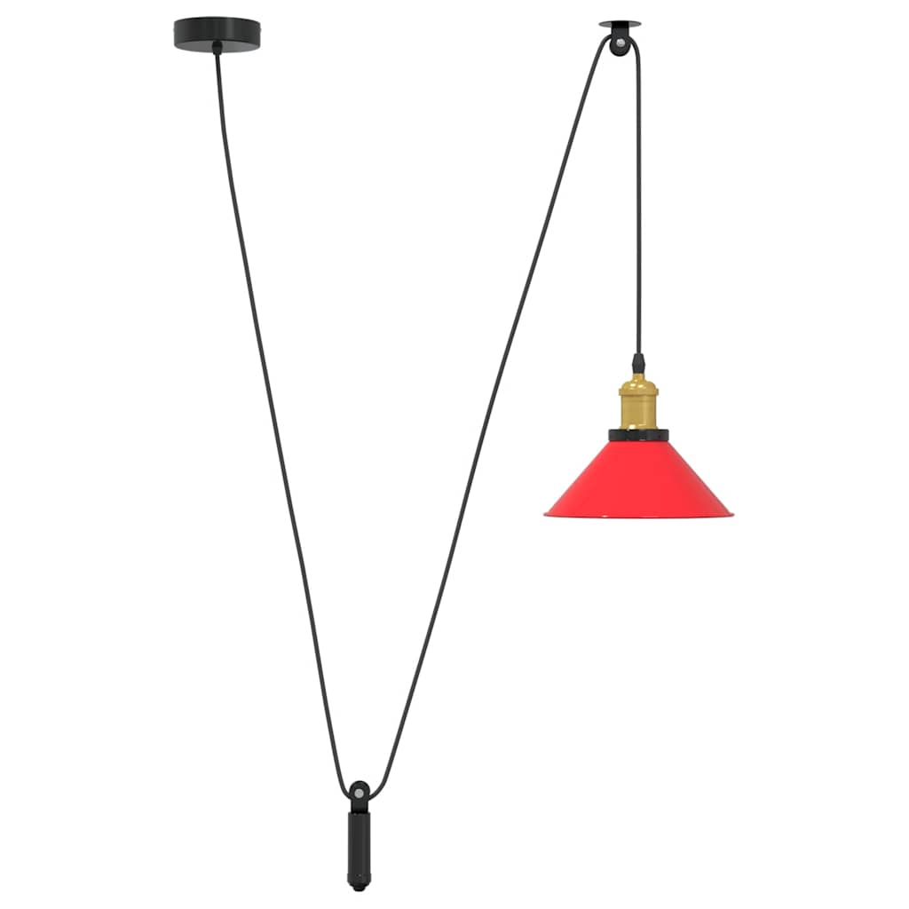 Hanglamp in hoogte verstelbaar E27 Ø22 cm metaal glanzend rood