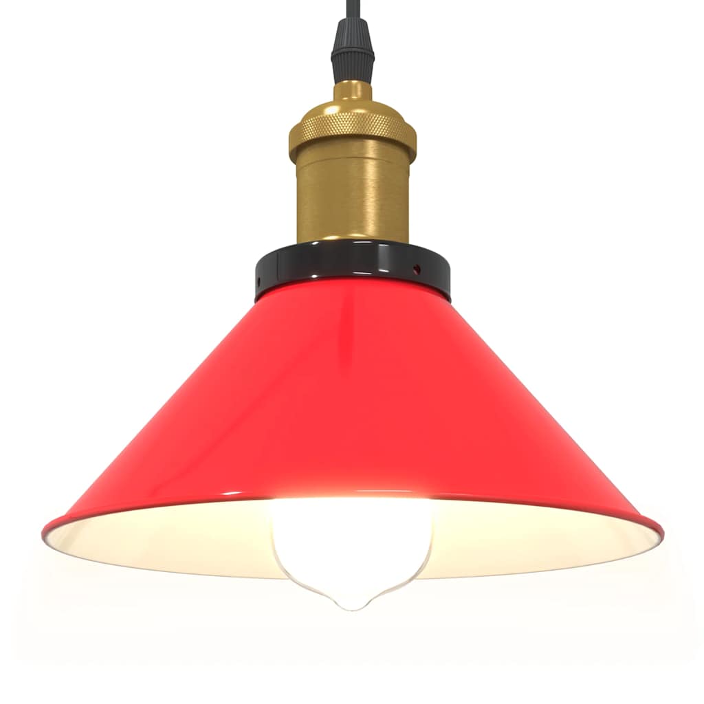 Hanglamp in hoogte verstelbaar E27 Ø22 cm metaal glanzend rood