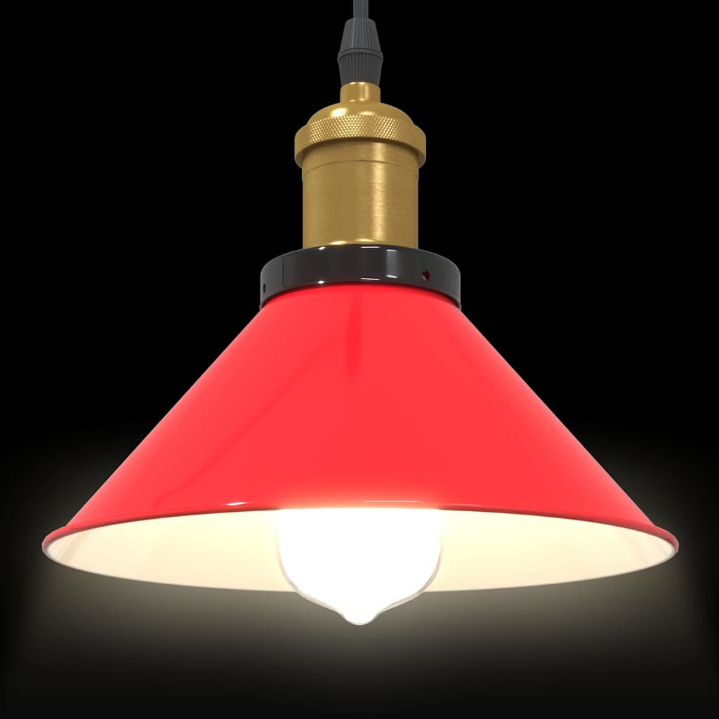 Hanglamp in hoogte verstelbaar E27 Ø22 cm metaal glanzend rood