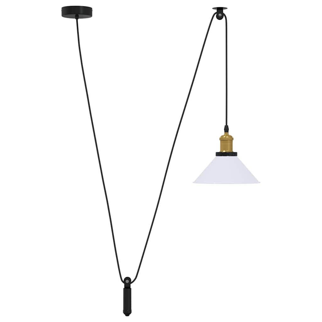 Hanglamp in hoogte verstelbaar E27 Ø22 cm metaal glanzend wit