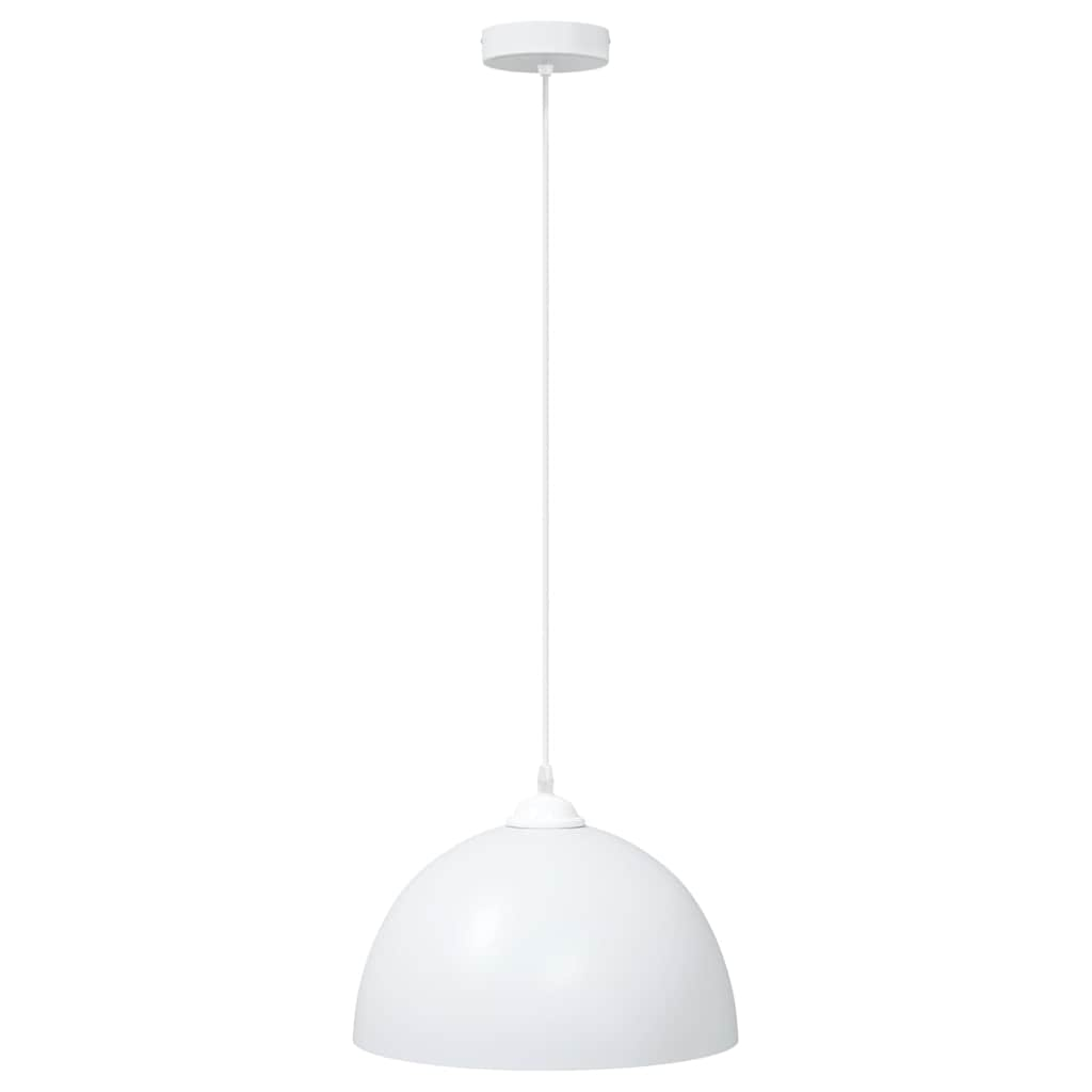 Hanglampen 2 st In hoogte verstelbaar E27 30 cm metaal wit