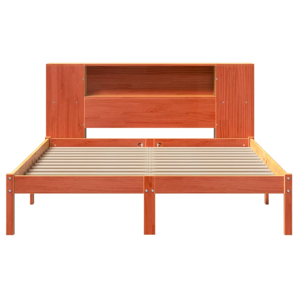 Bed met boekenkast zonder matras grenenhout wasbruin 150x200 cm Bedden & bedframes | Creëer jouw Trendy Thuis | Gratis bezorgd & Retour | Trendy.nl