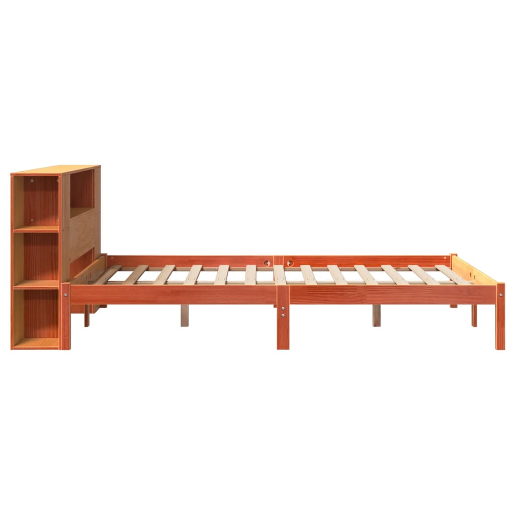 Bed met boekenkast zonder matras grenenhout wasbruin 150x200 cm Bedden & bedframes | Creëer jouw Trendy Thuis | Gratis bezorgd & Retour | Trendy.nl