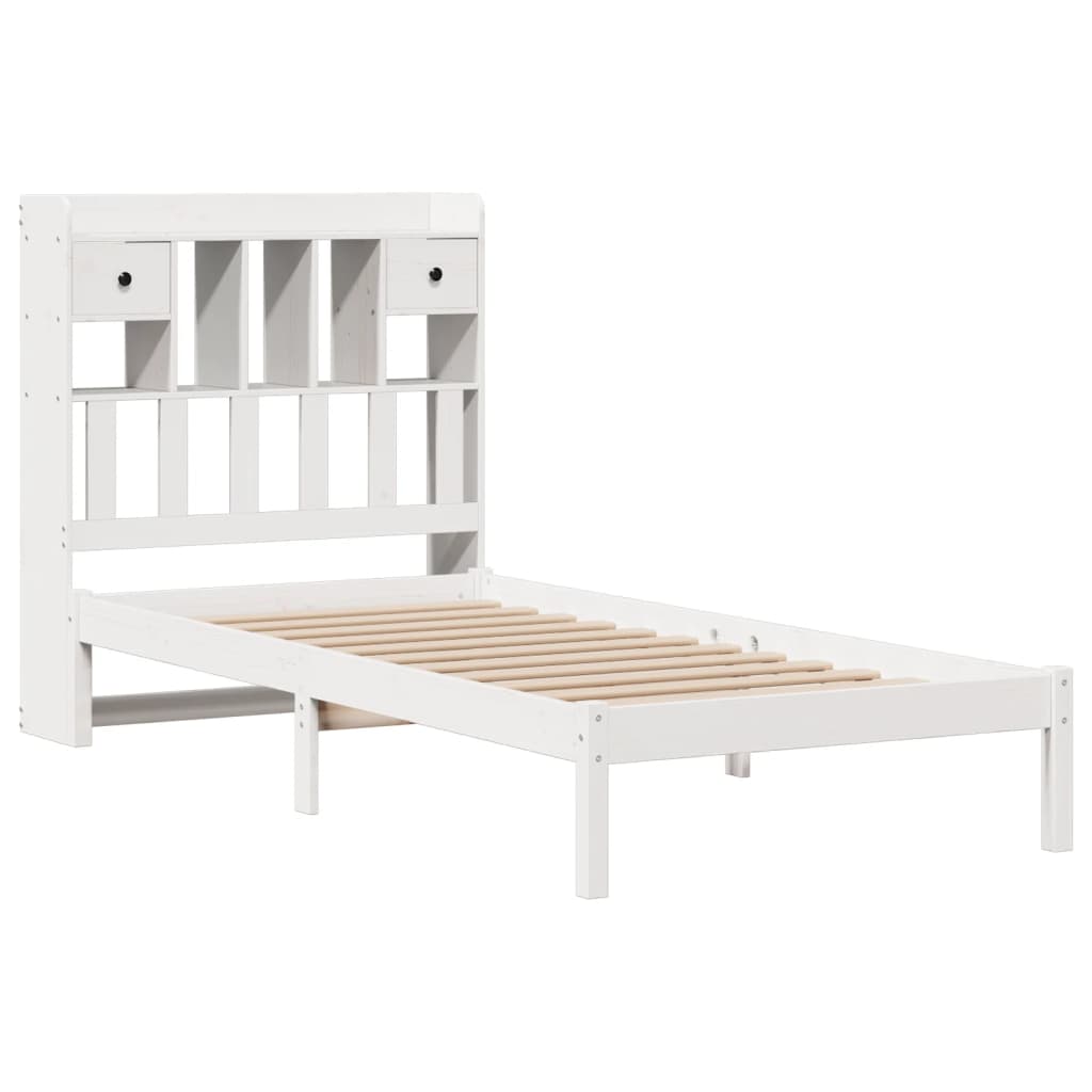 Bed met boekenkast zonder matras grenenhout wit 90x190 cm Bedden & bedframes | Creëer jouw Trendy Thuis | Gratis bezorgd & Retour | Trendy.nl