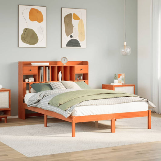 Bed met boekenkast zonder matras grenenhout wasbruin 140x190 cm Bedden & bedframes | Creëer jouw Trendy Thuis | Gratis bezorgd & Retour | Trendy.nl