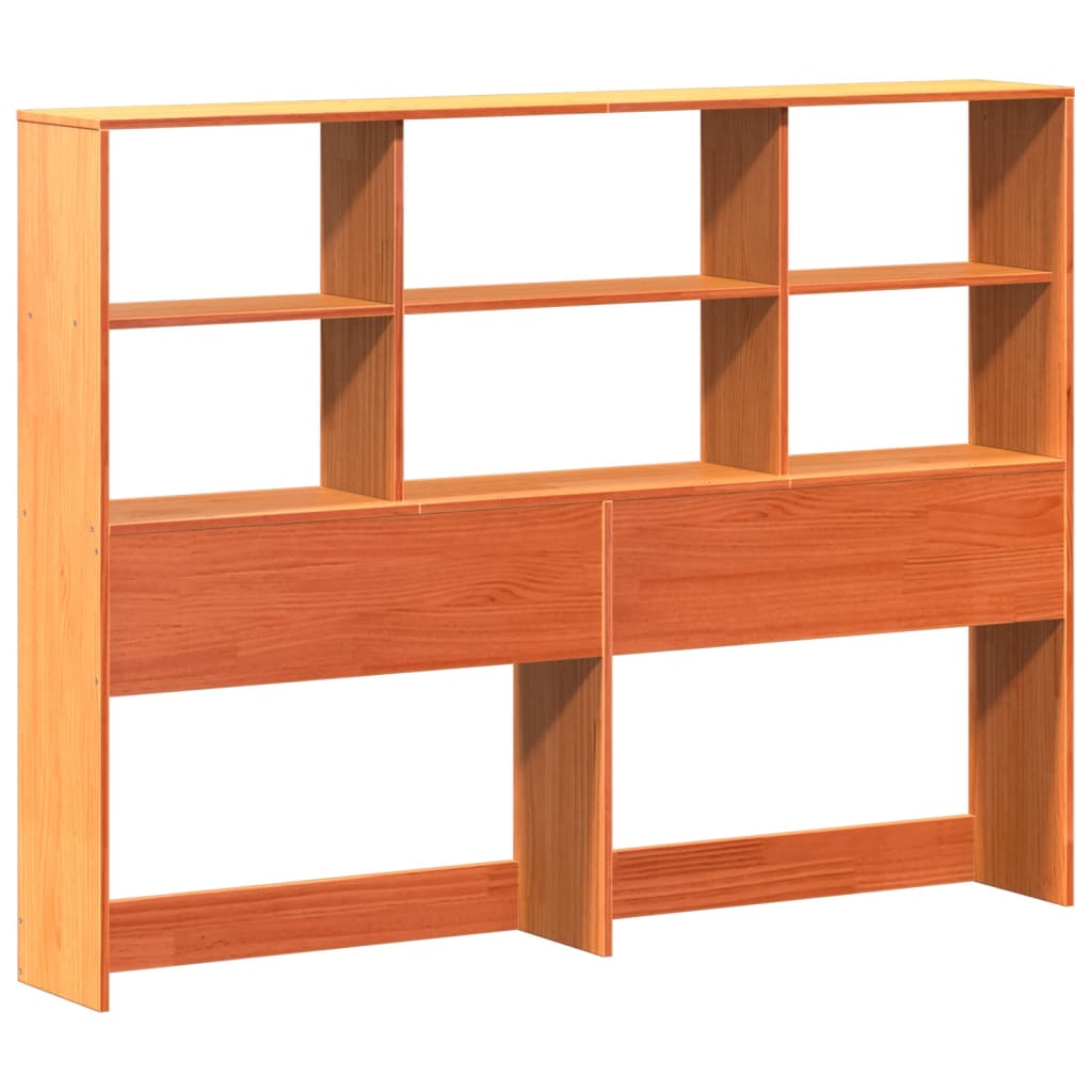 Bed met boekenkast zonder matras hout wasbruin 135x190 cm