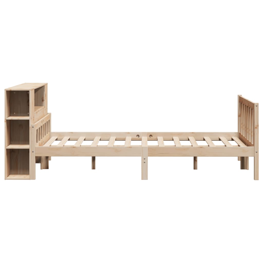 Bed met boekenkast zonder matras massief grenenhout 160x200 cm