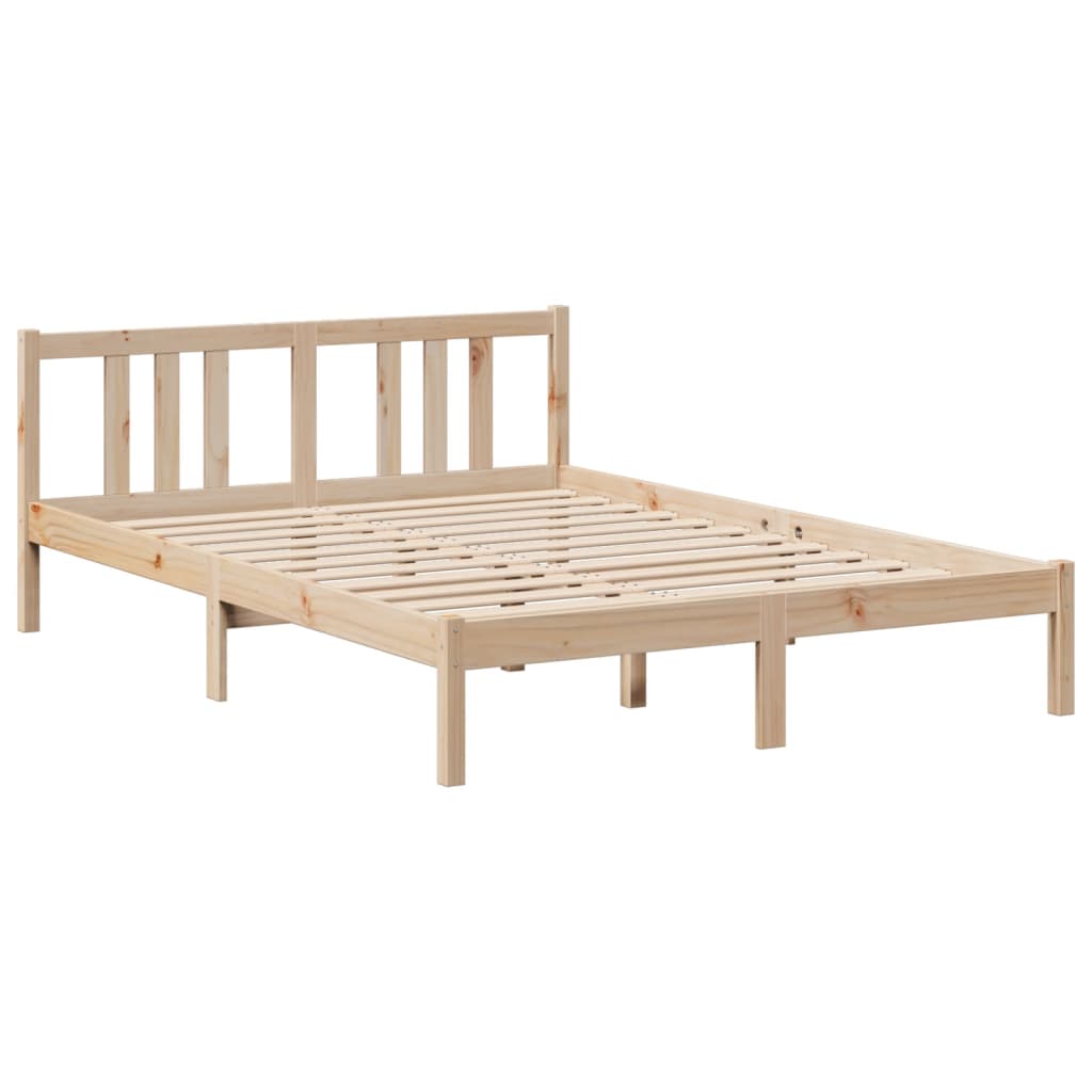 Bed met boekenkast zonder matras massief grenenhout 150x200 cm