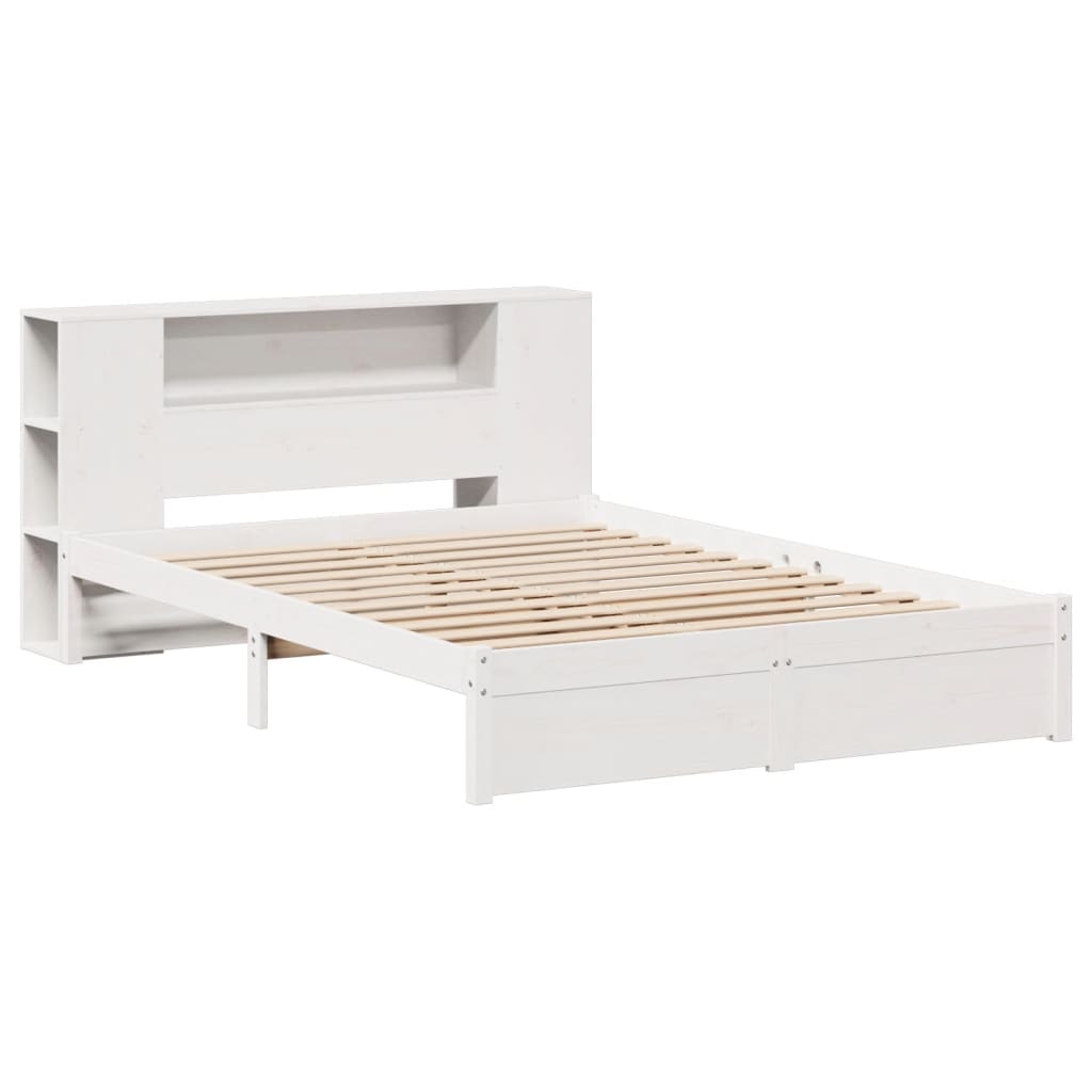 Bed met boekenkast zonder matras grenenhout wit 135x190 cm Bedden & bedframes | Creëer jouw Trendy Thuis | Gratis bezorgd & Retour | Trendy.nl