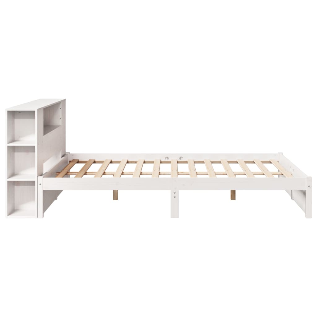 Bed met boekenkast zonder matras grenenhout wit 135x190 cm Bedden & bedframes | Creëer jouw Trendy Thuis | Gratis bezorgd & Retour | Trendy.nl