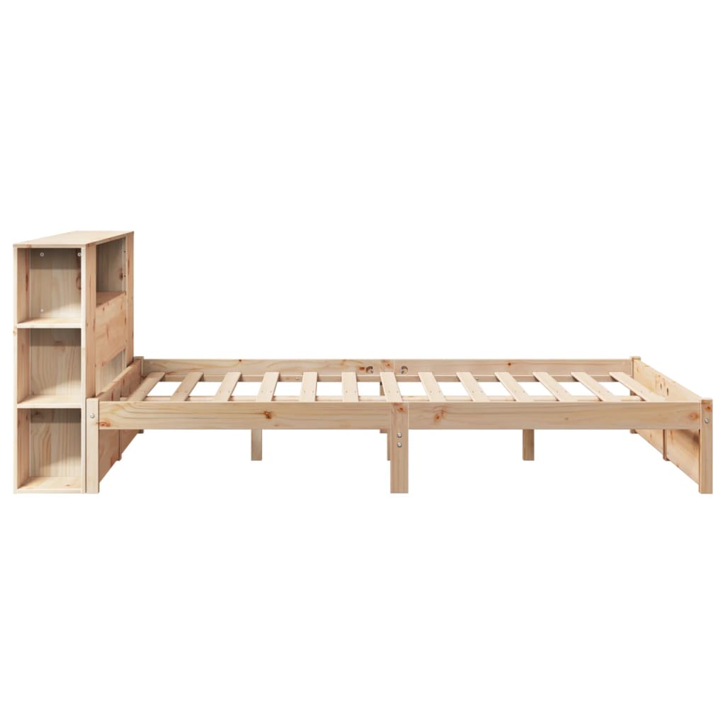 Bed met boekenkast zonder matras massief grenenhout 160x200 cm