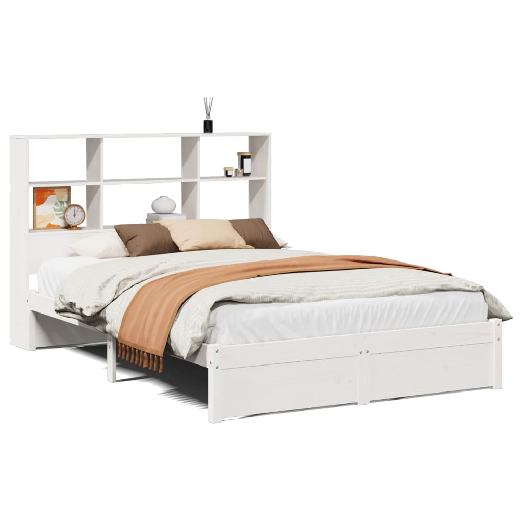 Bed met boekenkast zonder matras grenenhout wit 160x200 cm Bedden & bedframes | Creëer jouw Trendy Thuis | Gratis bezorgd & Retour | Trendy.nl