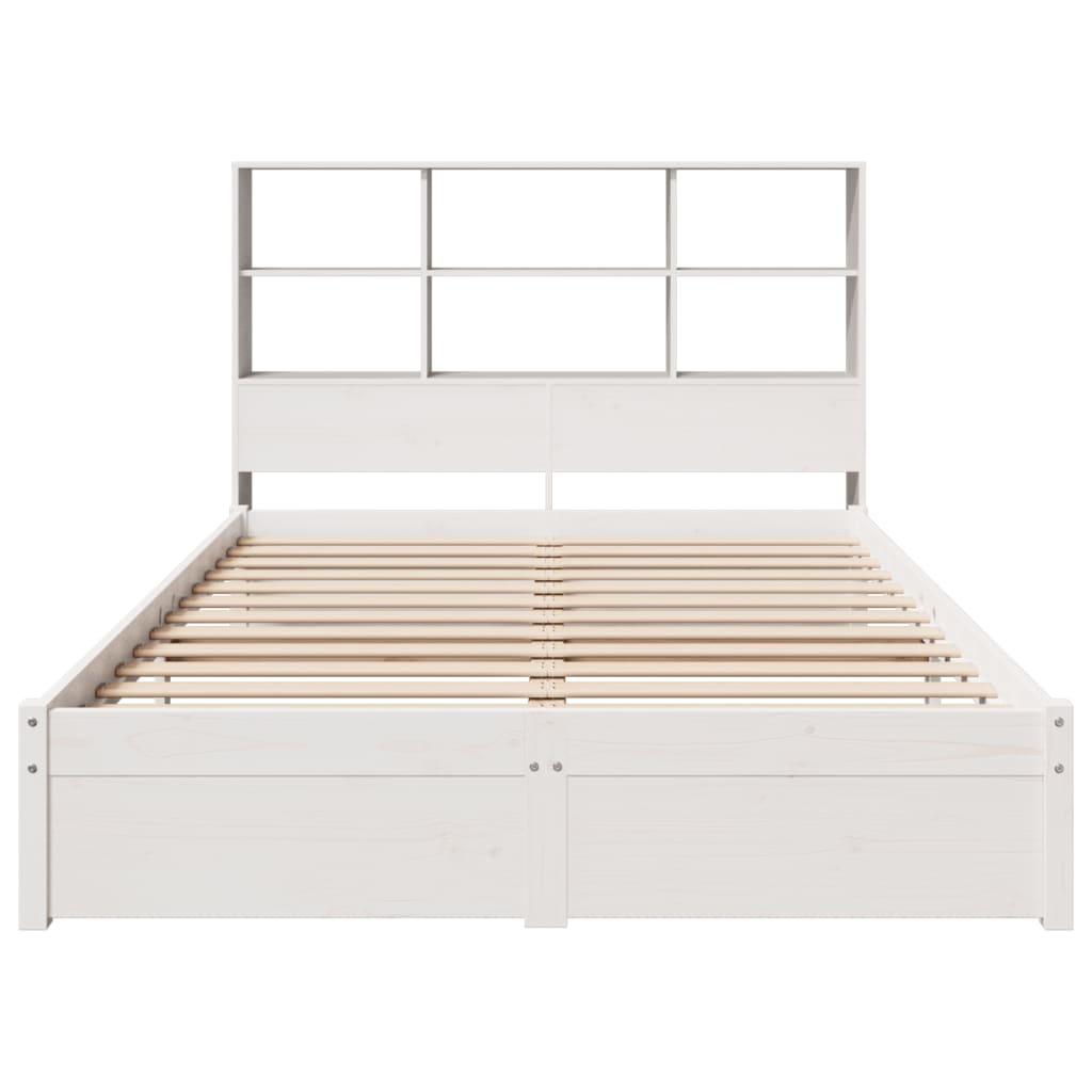 Bed met boekenkast zonder matras grenenhout wit 160x200 cm Bedden & bedframes | Creëer jouw Trendy Thuis | Gratis bezorgd & Retour | Trendy.nl