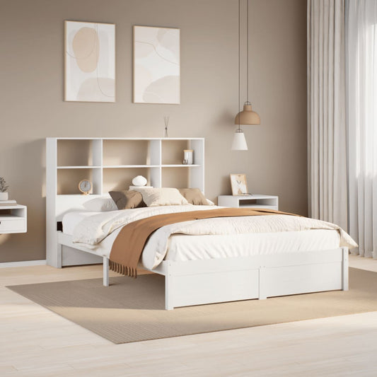 Bed met boekenkast zonder matras grenenhout wit 160x200 cm Bedden & bedframes | Creëer jouw Trendy Thuis | Gratis bezorgd & Retour | Trendy.nl