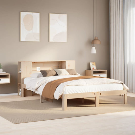 Bed met boekenkast zonder matras massief grenenhout 120x190 cm Bedden & bedframes | Creëer jouw Trendy Thuis | Gratis bezorgd & Retour | Trendy.nl