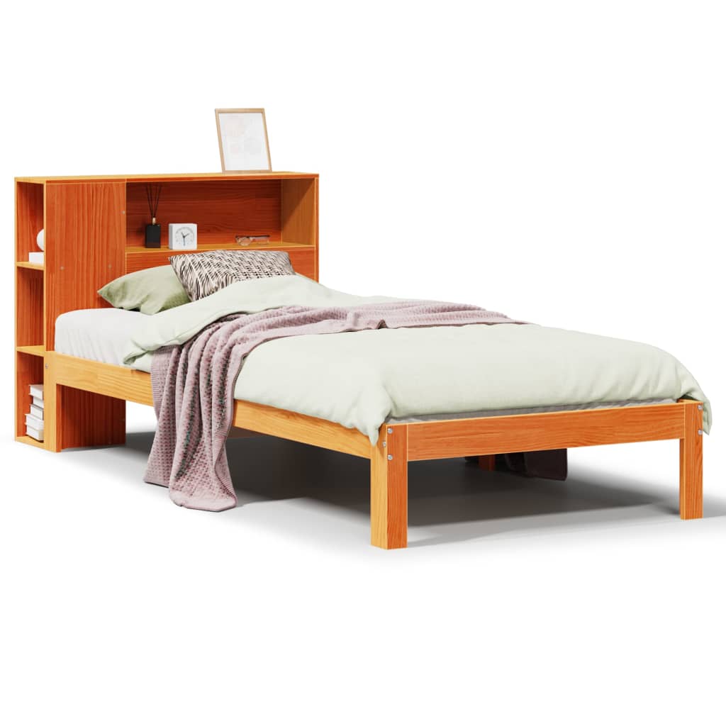 Bed met boekenkast zonder matras grenenhout wasbruin 90x190 cm Bedden & bedframes | Creëer jouw Trendy Thuis | Gratis bezorgd & Retour | Trendy.nl