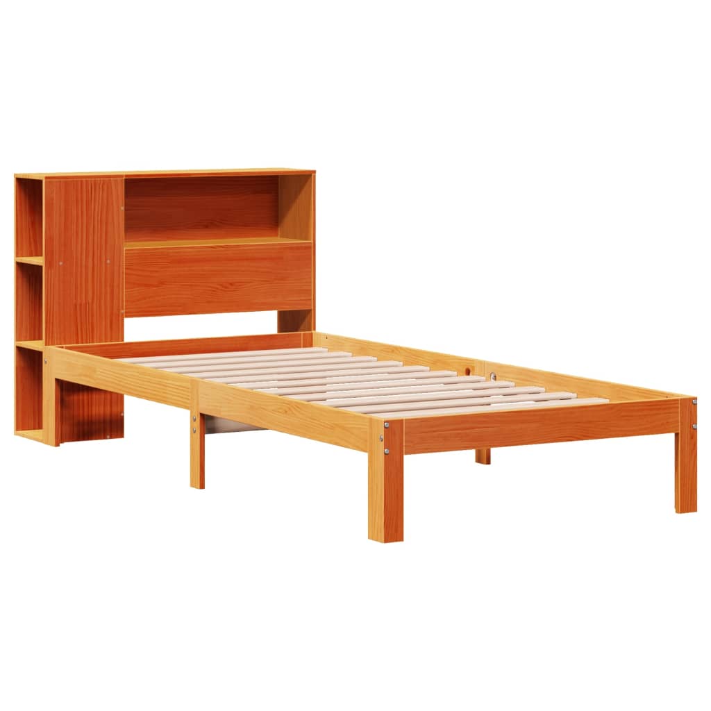 Bed met boekenkast zonder matras grenenhout wasbruin 90x190 cm Bedden & bedframes | Creëer jouw Trendy Thuis | Gratis bezorgd & Retour | Trendy.nl