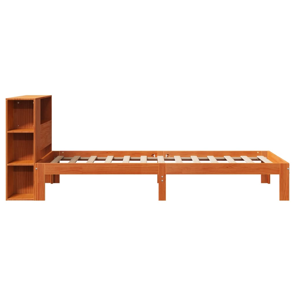 Bed met boekenkast zonder matras grenenhout wasbruin 90x190 cm Bedden & bedframes | Creëer jouw Trendy Thuis | Gratis bezorgd & Retour | Trendy.nl