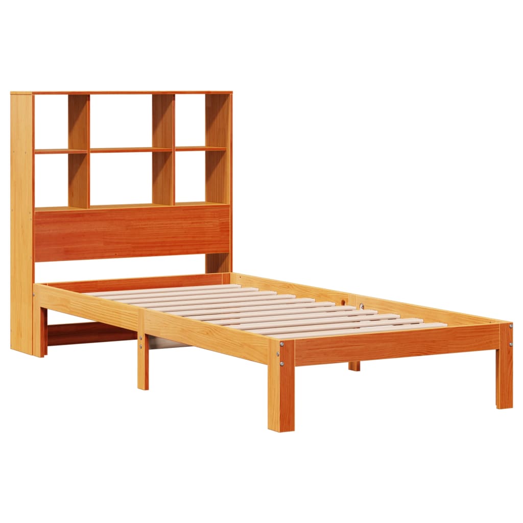 Bed met boekenkast zonder matras grenenhout wasbruin 75x190 cm Bedden & bedframes | Creëer jouw Trendy Thuis | Gratis bezorgd & Retour | Trendy.nl