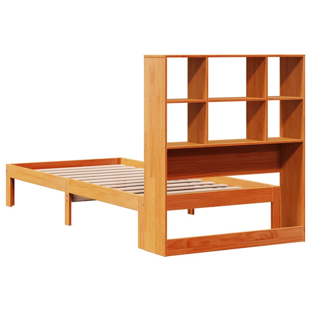 Bed met boekenkast zonder matras grenenhout wasbruin 75x190 cm Bedden & bedframes | Creëer jouw Trendy Thuis | Gratis bezorgd & Retour | Trendy.nl