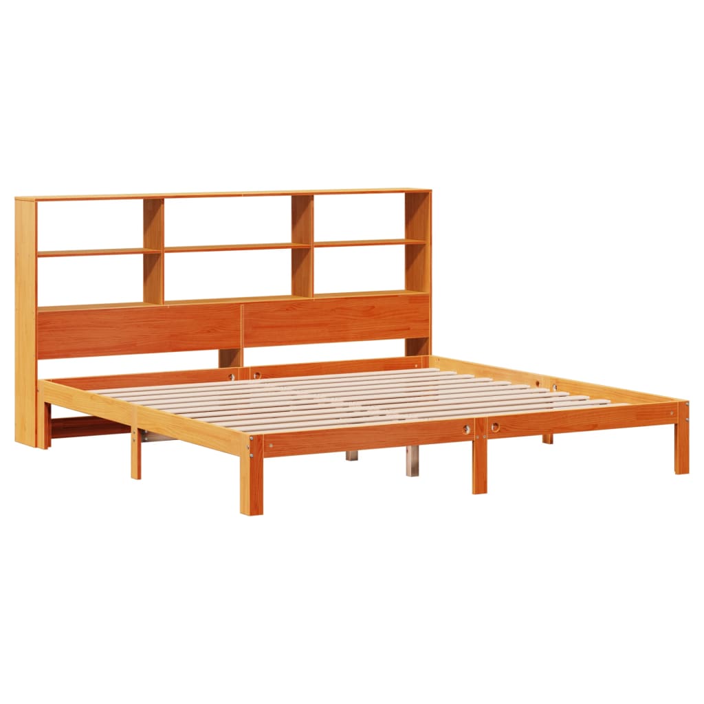 Bed met boekenkast zonder matras grenenhout wasbruin 180x200 cm Bedden & bedframes | Creëer jouw Trendy Thuis | Gratis bezorgd & Retour | Trendy.nl