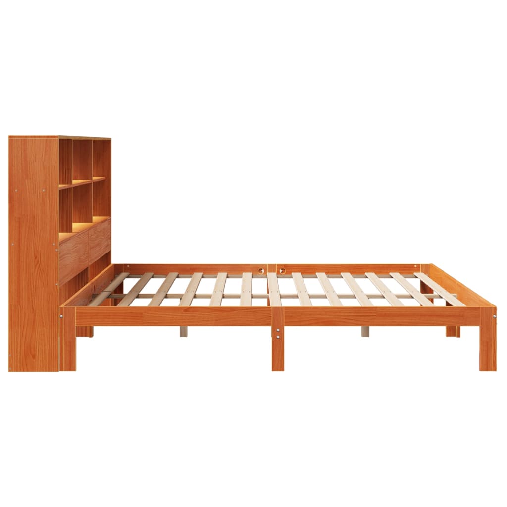 Bed met boekenkast zonder matras grenenhout wasbruin 180x200 cm Bedden & bedframes | Creëer jouw Trendy Thuis | Gratis bezorgd & Retour | Trendy.nl