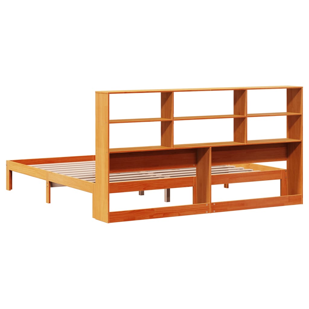 Bed met boekenkast zonder matras grenenhout wasbruin 180x200 cm Bedden & bedframes | Creëer jouw Trendy Thuis | Gratis bezorgd & Retour | Trendy.nl