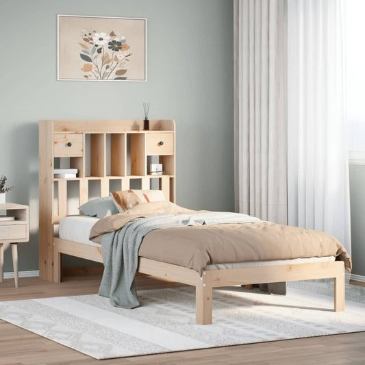 Bed met boekenkast zonder matras massief grenenhout 90x190 cm Bedden & bedframes | Creëer jouw Trendy Thuis | Gratis bezorgd & Retour | Trendy.nl