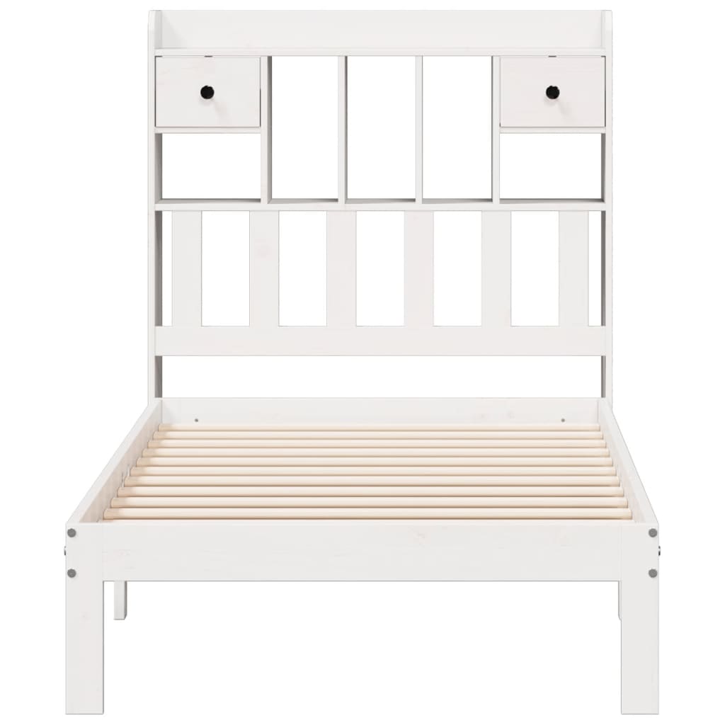 Bed met boekenkast zonder matras grenenhout wit 90x190 cm Bedden & bedframes | Creëer jouw Trendy Thuis | Gratis bezorgd & Retour | Trendy.nl