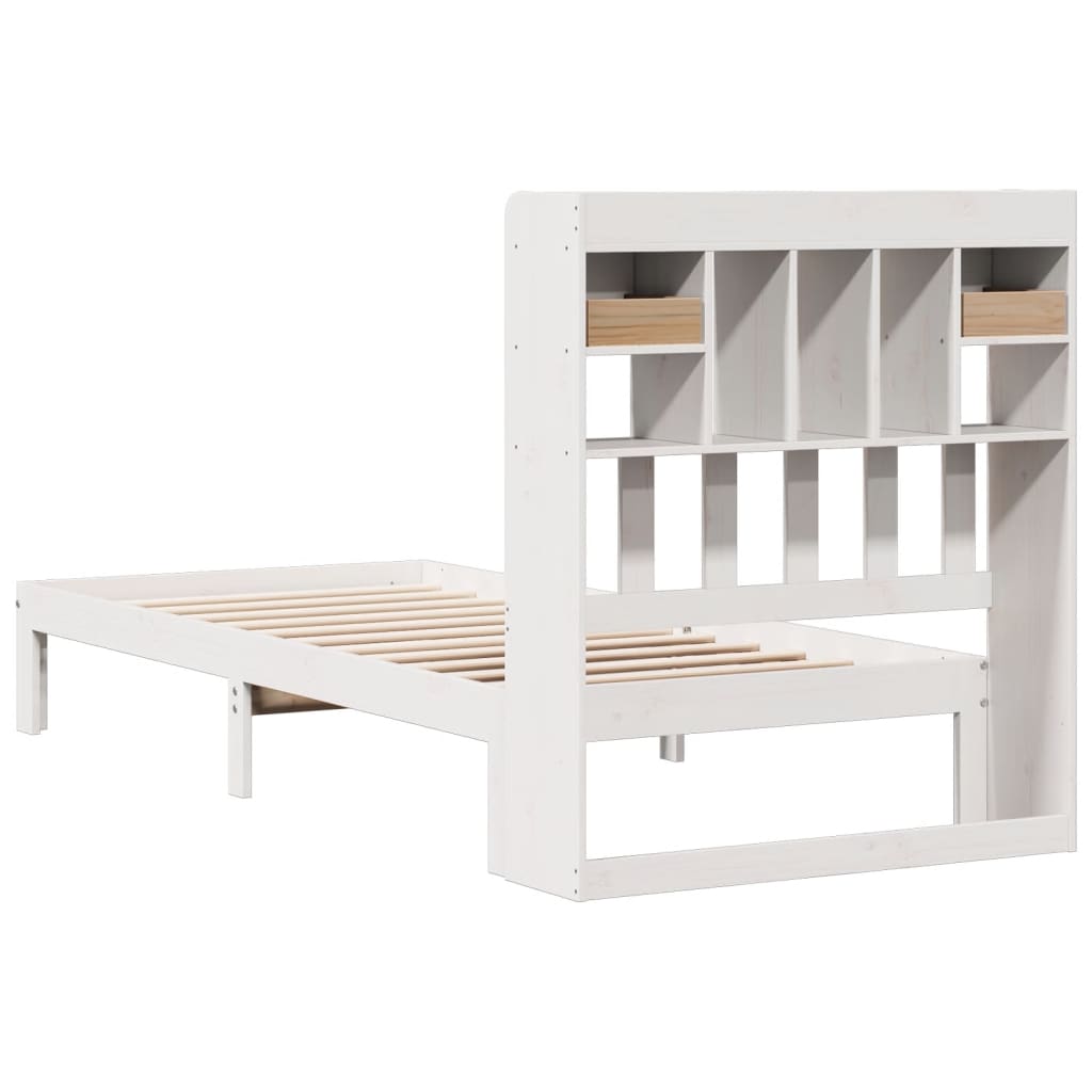 Bed met boekenkast zonder matras grenenhout wit 90x190 cm Bedden & bedframes | Creëer jouw Trendy Thuis | Gratis bezorgd & Retour | Trendy.nl