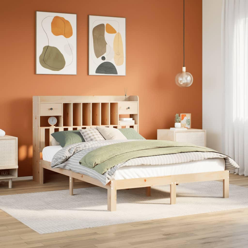 Bed met boekenkast zonder matras massief grenenhout 140x190 cm Bedden & bedframes | Creëer jouw Trendy Thuis | Gratis bezorgd & Retour | Trendy.nl