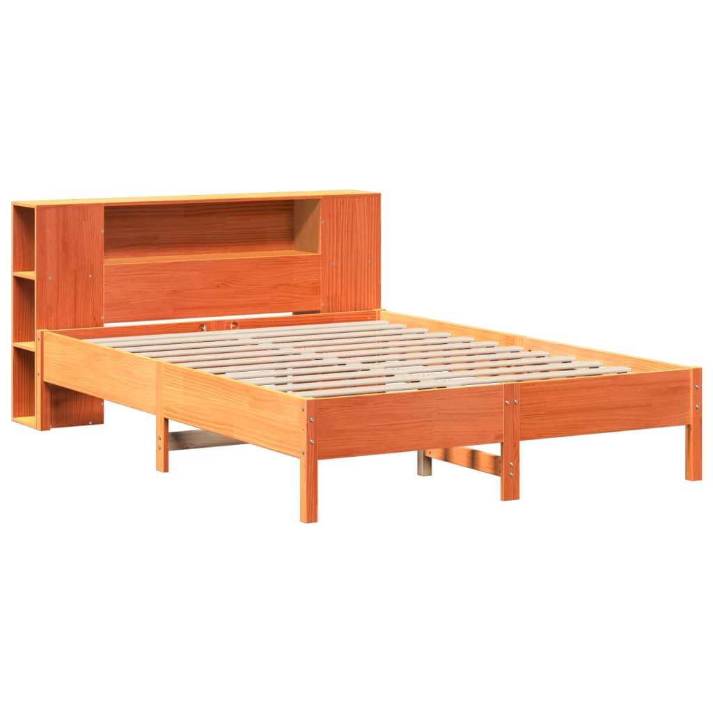 Bed met boekenkast zonder matras grenenhout wasbruin 160x200 cm Bedden & bedframes | Creëer jouw Trendy Thuis | Gratis bezorgd & Retour | Trendy.nl