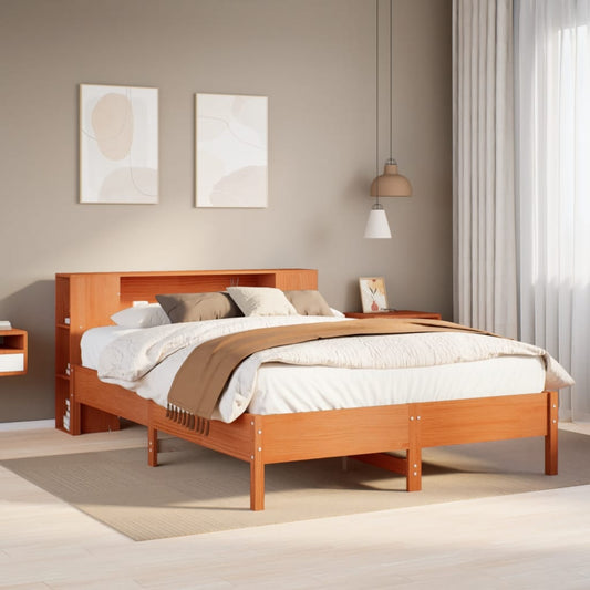 Bed met boekenkast zonder matras grenenhout wasbruin 160x200 cm Bedden & bedframes | Creëer jouw Trendy Thuis | Gratis bezorgd & Retour | Trendy.nl