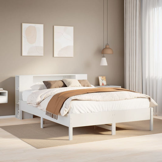 Bed met boekenkast zonder matras grenenhout wit 120x190 cm Bedden & bedframes | Creëer jouw Trendy Thuis | Gratis bezorgd & Retour | Trendy.nl