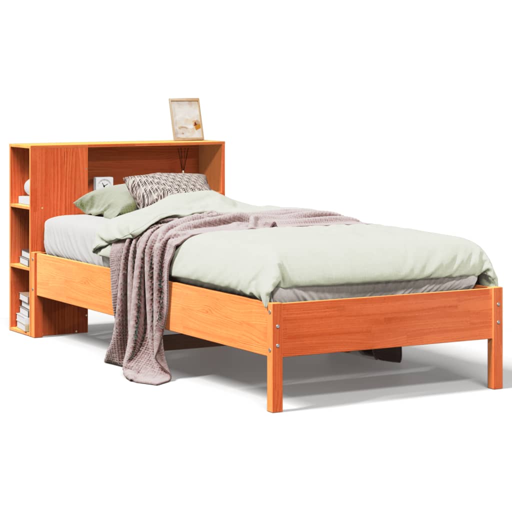 Bed met boekenkast zonder matras grenenhout wasbruin 90x190 cm Bedden & bedframes | Creëer jouw Trendy Thuis | Gratis bezorgd & Retour | Trendy.nl