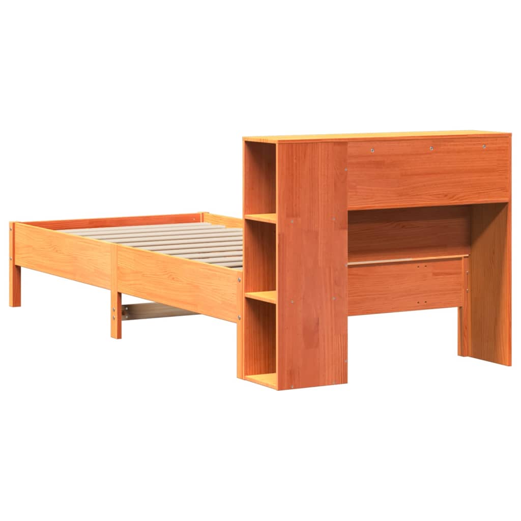 Bed met boekenkast zonder matras grenenhout wasbruin 90x190 cm Bedden & bedframes | Creëer jouw Trendy Thuis | Gratis bezorgd & Retour | Trendy.nl