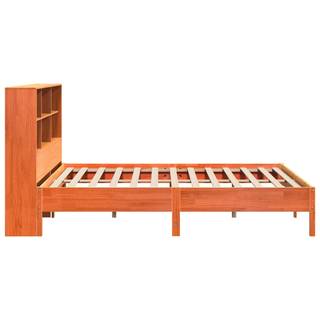 Bed met boekenkast zonder matras grenenhout wasbruin 200x200 cm Bedden & bedframes | Creëer jouw Trendy Thuis | Gratis bezorgd & Retour | Trendy.nl