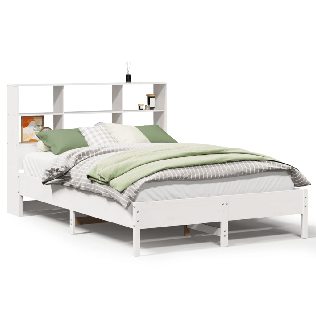 Bed met boekenkast zonder matras grenenhout wit 150x200 cm Bedden & bedframes | Creëer jouw Trendy Thuis | Gratis bezorgd & Retour | Trendy.nl