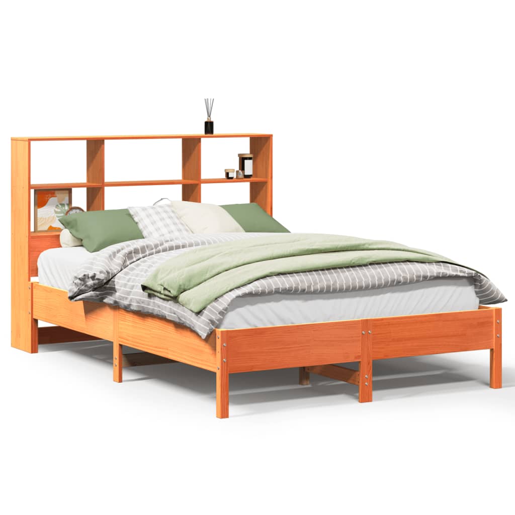 Bed met boekenkast zonder matras grenenhout wasbruin 150x200 cm Bedden & bedframes | Creëer jouw Trendy Thuis | Gratis bezorgd & Retour | Trendy.nl