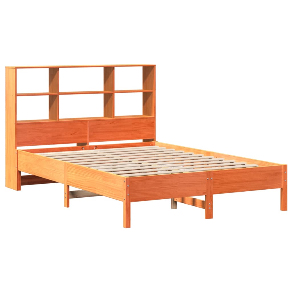 Bed met boekenkast zonder matras grenenhout wasbruin 150x200 cm Bedden & bedframes | Creëer jouw Trendy Thuis | Gratis bezorgd & Retour | Trendy.nl