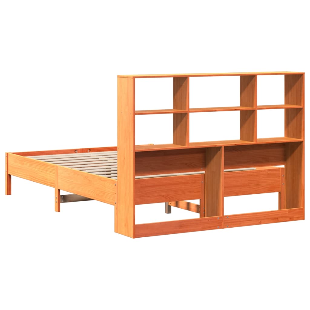 Bed met boekenkast zonder matras grenenhout wasbruin 150x200 cm Bedden & bedframes | Creëer jouw Trendy Thuis | Gratis bezorgd & Retour | Trendy.nl