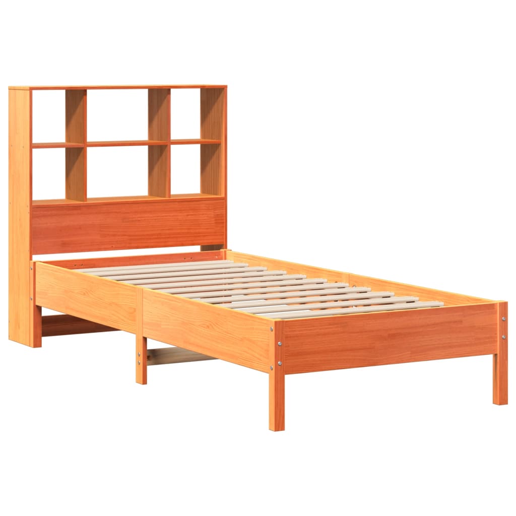 Bed met boekenkast zonder matras grenenhout wasbruin 90x190 cm Bedden & bedframes | Creëer jouw Trendy Thuis | Gratis bezorgd & Retour | Trendy.nl