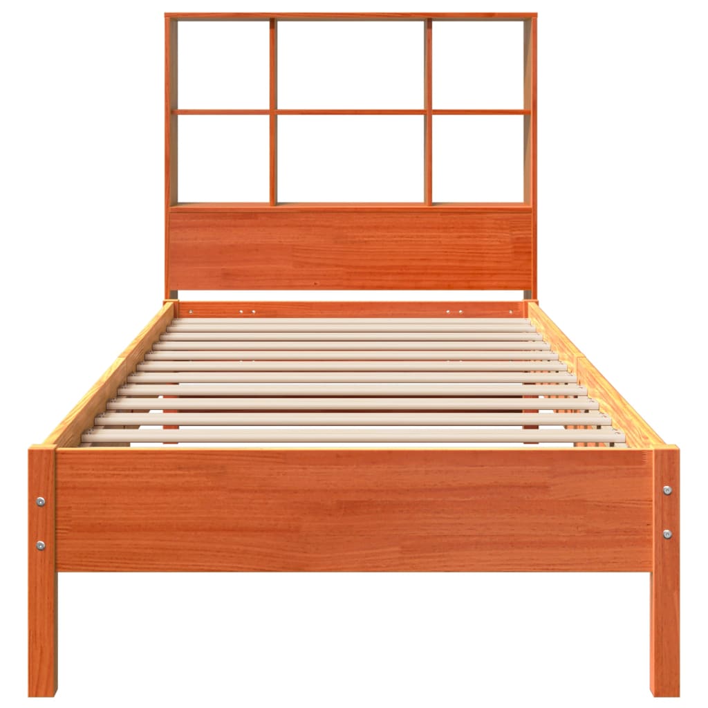 Bed met boekenkast zonder matras grenenhout wasbruin 90x190 cm Bedden & bedframes | Creëer jouw Trendy Thuis | Gratis bezorgd & Retour | Trendy.nl