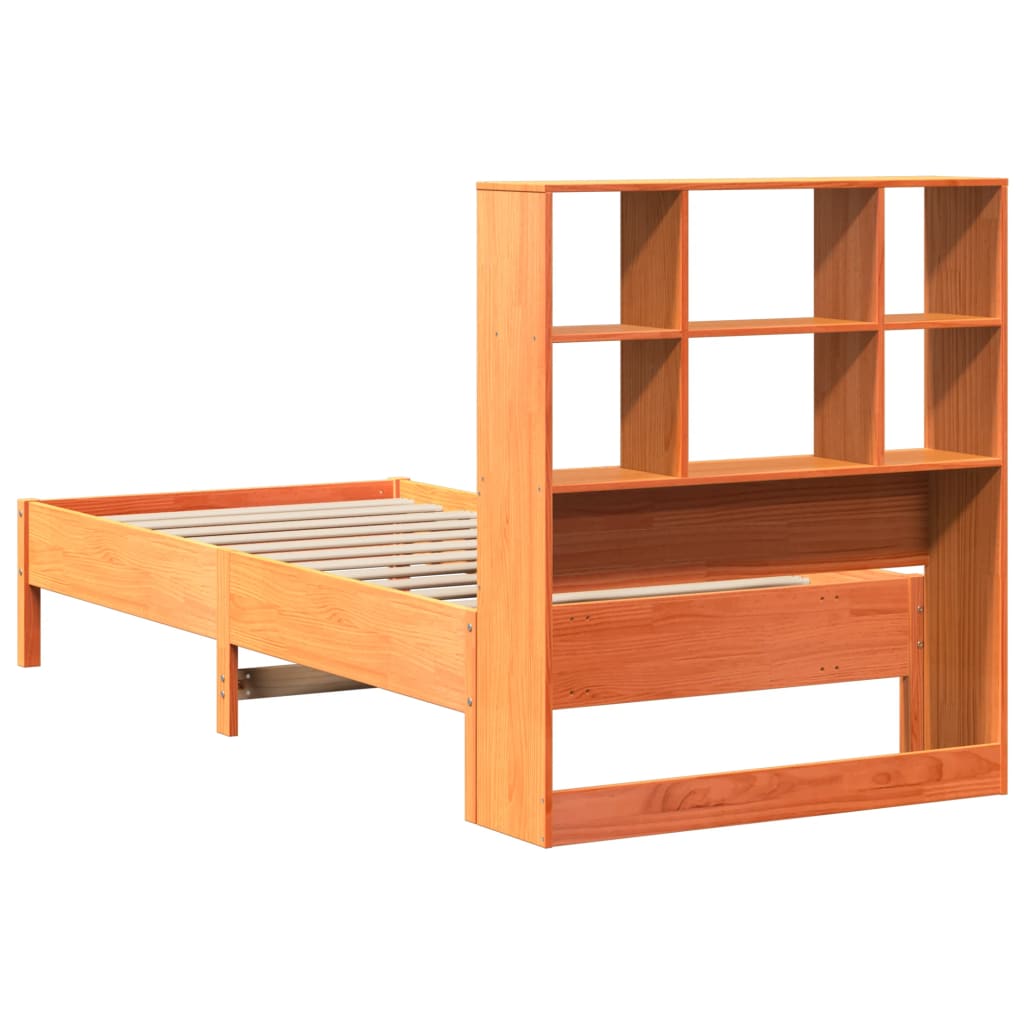 Bed met boekenkast zonder matras grenenhout wasbruin 90x190 cm Bedden & bedframes | Creëer jouw Trendy Thuis | Gratis bezorgd & Retour | Trendy.nl