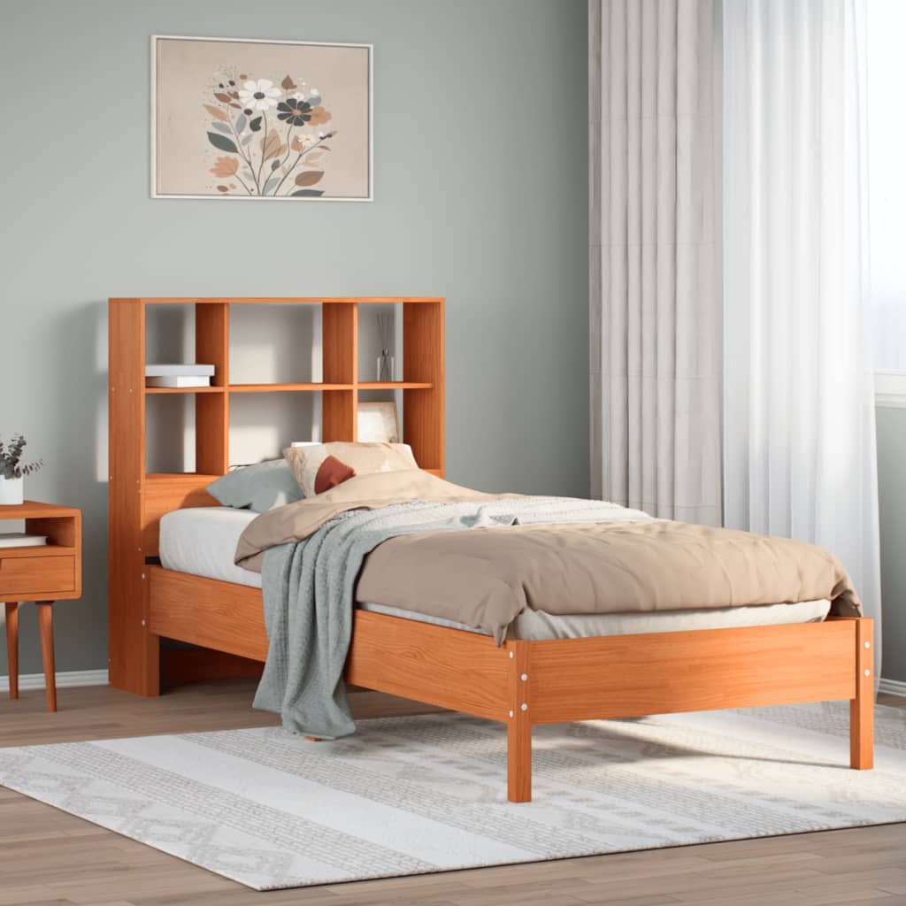 Bed met boekenkast zonder matras grenenhout wasbruin 90x190 cm Bedden & bedframes | Creëer jouw Trendy Thuis | Gratis bezorgd & Retour | Trendy.nl