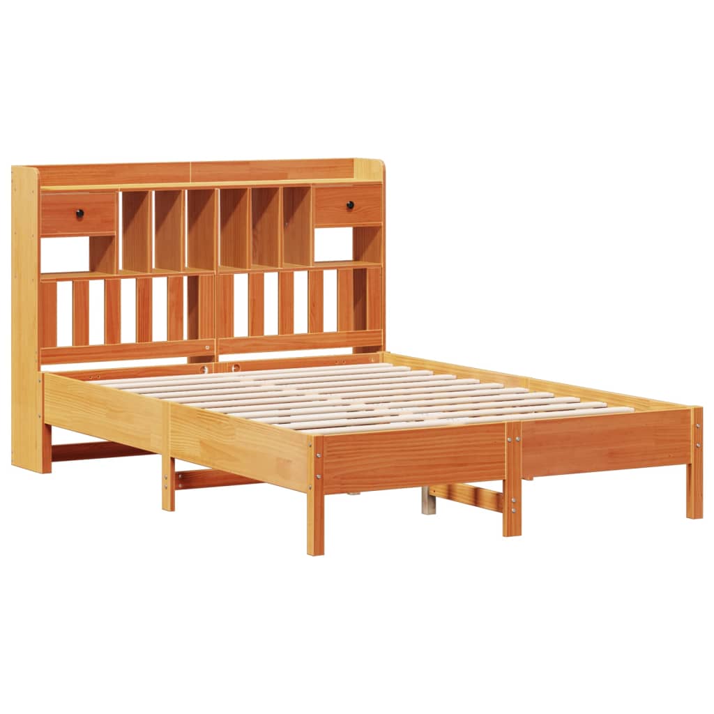 Bed met boekenkast zonder matras grenenhout wasbruin 140x190 cm Bedden & bedframes | Creëer jouw Trendy Thuis | Gratis bezorgd & Retour | Trendy.nl