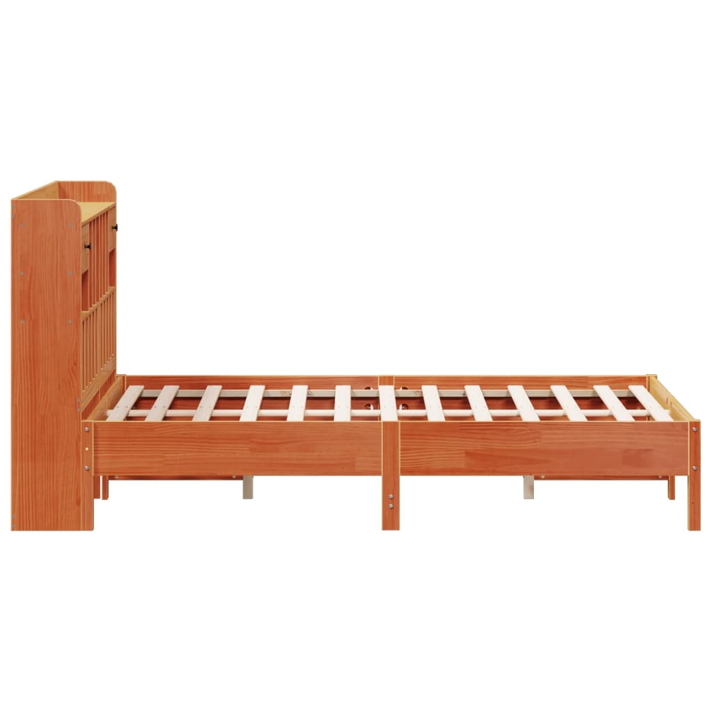 Bed met boekenkast zonder matras grenenhout wasbruin 140x190 cm Bedden & bedframes | Creëer jouw Trendy Thuis | Gratis bezorgd & Retour | Trendy.nl