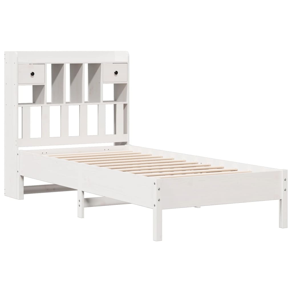 Bed met boekenkast zonder matras grenenhout wit 90x190 cm Bedden & bedframes | Creëer jouw Trendy Thuis | Gratis bezorgd & Retour | Trendy.nl