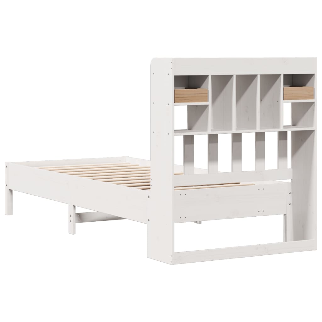 Bed met boekenkast zonder matras grenenhout wit 90x190 cm Bedden & bedframes | Creëer jouw Trendy Thuis | Gratis bezorgd & Retour | Trendy.nl