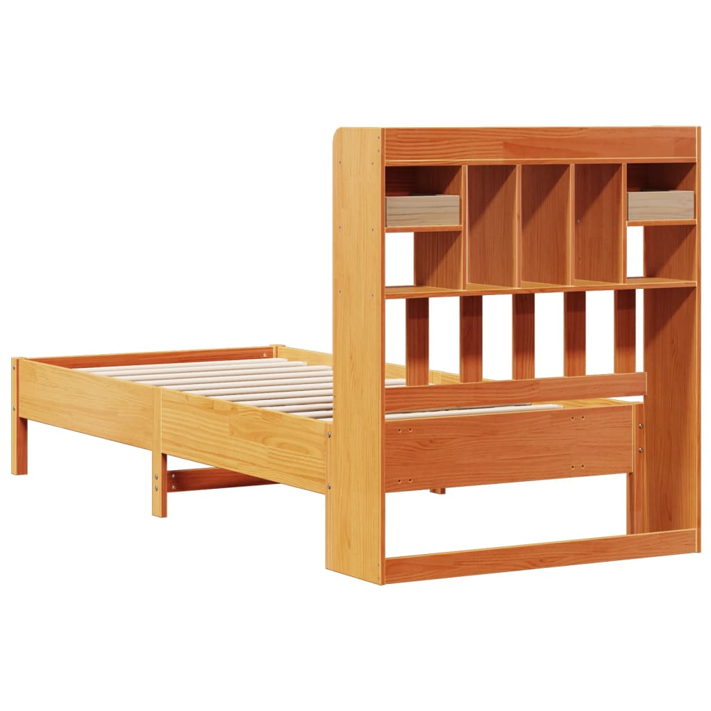 Bed met boekenkast zonder matras grenenhout wasbruin 90x190 cm Bedden & bedframes | Creëer jouw Trendy Thuis | Gratis bezorgd & Retour | Trendy.nl